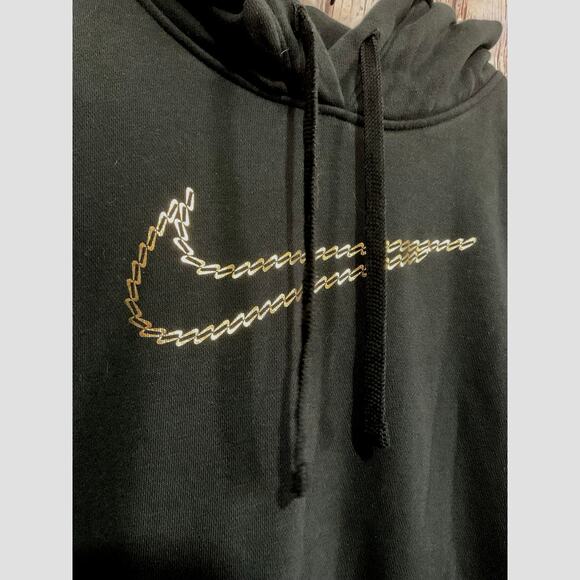 NEW Nike Hoodie Size XS Gold Metallic Swoosh - Picture 2 of 11